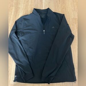 Adidas Golf Wind and Water Resistant Quarter-Zip; Black, Size Small